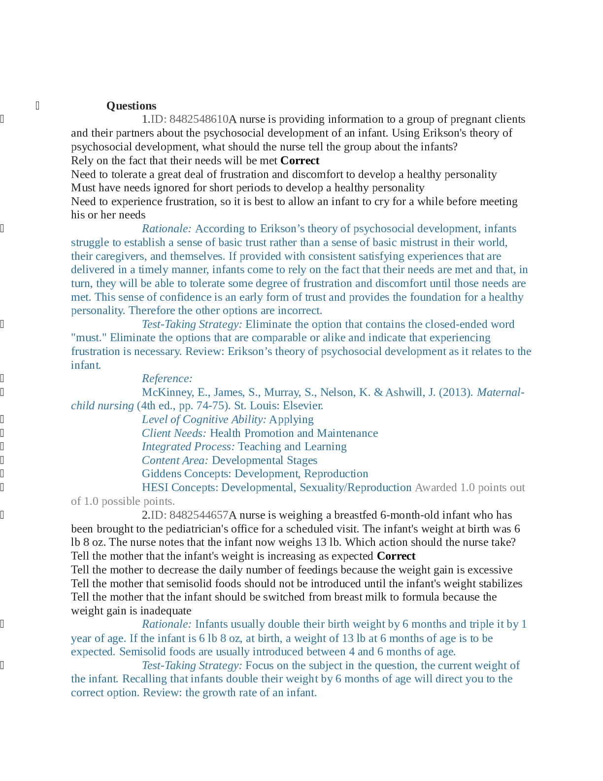 Preview of NURSING 2362 Module 1 Exam (A Graded) Latest/with rationales | Chamberlain College of Nurs